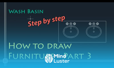 Autocad 2D Basics Tutorial to draw floor plan Furniture PART 3 Wash basin