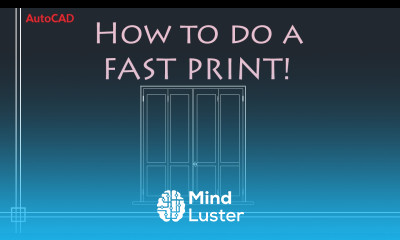AutoCAD 2D How to do a QUICK PRINT fast way