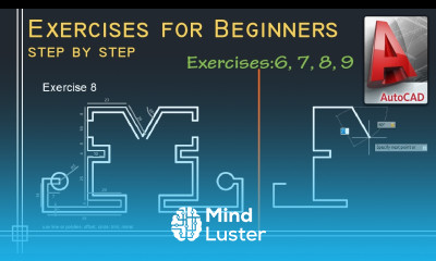 Autocad Complete Tutorial for Beginners Exercises for newbies step by step Ex 6 to 9