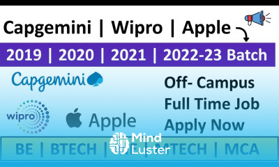 Capgemini Wipro Apple Off Campus drive 2022 Job Recruitment OffCampusJobs Career4freshers