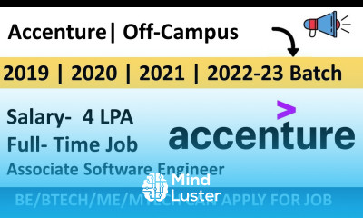 Accenture hiring for Associate Software Engg ASE Accenture Off Campus drive Career4freshers