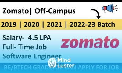 Zomato hiring for Software Engineer – Backend Zomato Career4freshers