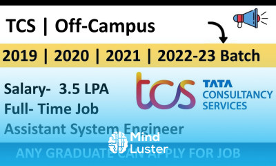 TCS hiring for Assistant System Engineer TCS Career4freshers