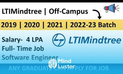 LTIMindtree hiring for Software Engineer Cognizant Career4freshers