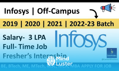 Infosys is hiring for Intern Infosys Off Campus drive for 2022 23 Batch Career4freshers