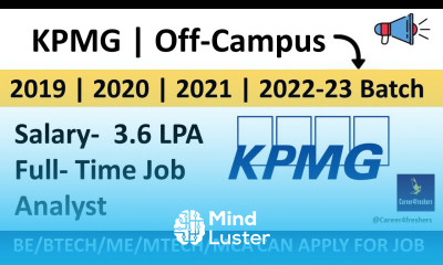 KPMG hiring for Analyst KPMG Off Campus drive for 2022 23 Batch Career4freshers