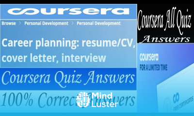 Career planning resume CV cover letter interview Coursera Quiz Answers All Quiz Answers