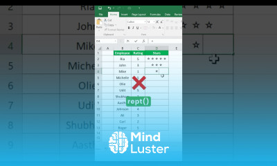 STAR Rating trick in Excel In 2 steps shorts excel