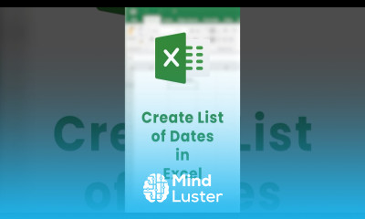 How to Create List of Dates in Excel In 20 Seconds shorts excel exceltricks