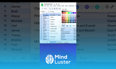 Learn How to color code sheets inside the spreadsheet googlesheets ...