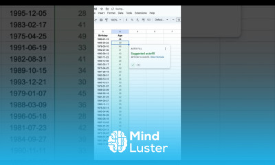 How to count age in Google Sheets googlesheets exceltips excelspreadsheettips googleexcel