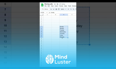 How to move cells around the spreadsheet  googlesheets spreadsheet spreadsheettips tutorial