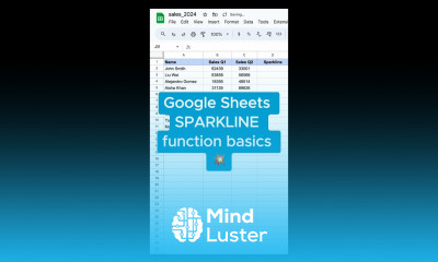 Google Sheets SPARKLINE function basics googlesheets barchart spreadsheet short sparkline