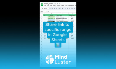 Share link to a specific range in Google Sheets  googlesheets exceltips spreadsheet shorts