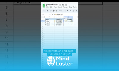  Countdown in Google Sheets Easy googlesheets spreadsheet spreadsheethacks shorts