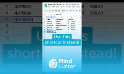 How to auto insert dates in Google Sheets shorts googlesheets shortcut lifehacks tutorial