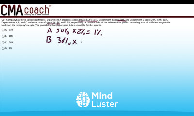 CMA Exam Part 1 Probability Analysis