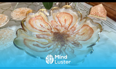 Beautiful Gold Bronze Flower Resin Bowl