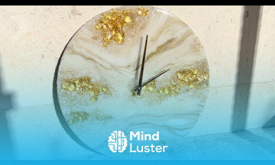 Gorgeous White and Gold Geode Resin Clock