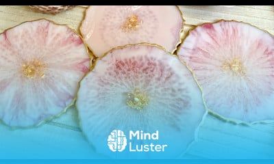 Peachy Pink Beige Geode Resin Coasters
