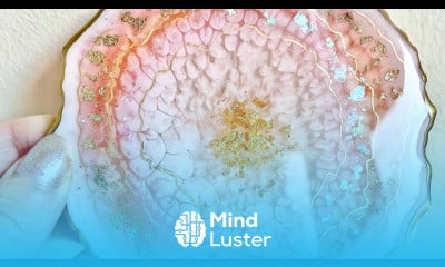 Gold Iridescent Geode Resin Coasters