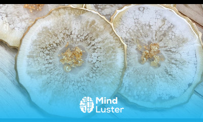 Elegant White Gold Geode Resin Coasters