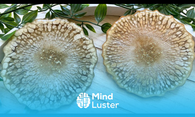 Stunning Web Effect in Gold Resin Coasters