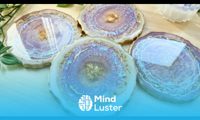 Iridescent Geode Resin Coasters Easy Resin Art Tutorial