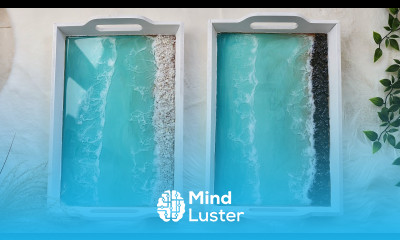 Ocean Resin Tray Tutorial White and Black Rock Beach