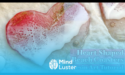 Heart Shaped Beach Resin Coasters