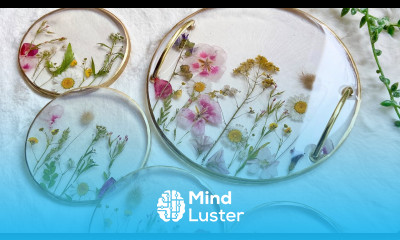 Casting Flowers in a Resin Coaster and Tray Set