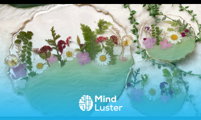 Beautiful Resin Tray and Coaster Set With Dried Flowers