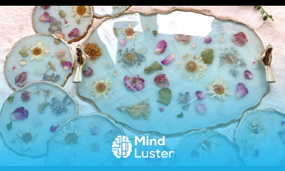 Casting Full Flowers in a Resin Tray and Coaster Set