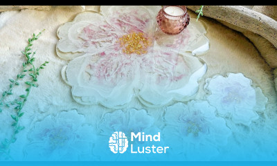 Pink and White 3D Flower Resin Tray and Coaster Set
