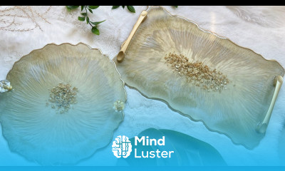 Gorgeous Gold Geode Resin Trays