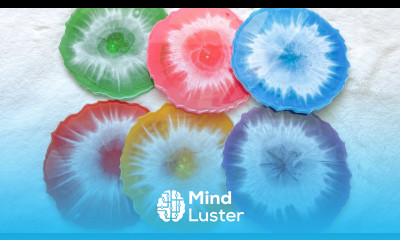 Rainbow Starburst Geode Resin Coasters