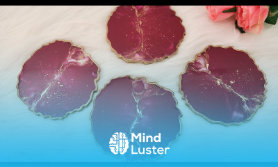 Gorgeous Rose and Gold Geode Resin Coasters