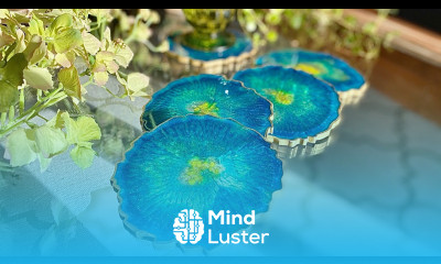 How to Achieve Beautiful Striations in These Peacock Green Resin Coasters