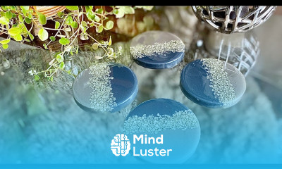 Charcoal Taupe Resin Coasters With Acrylic Paint