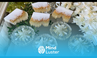 Making Two Sets of White and Gold Resin Coasters