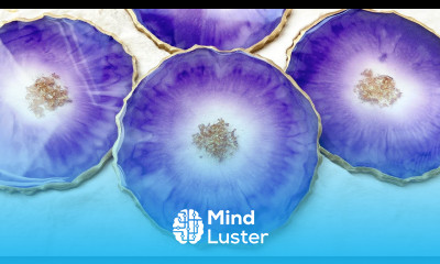 Beautiful Purple And Gold Geode Resin Coasters