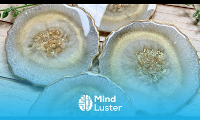 Gorgeous Effect in Grey Gold Geode Resin Coasters