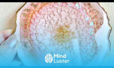 Gold Iridescent Geode Resin Coasters