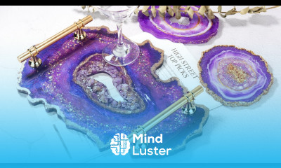 Hollow Resin Tray Coaster Geode Faux Agate Tray Epoxy Resin Casting Crafts