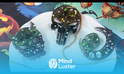 Resin Silicone Molds Casting With Glitter Resin Keychain for Halloween Resin Crafts