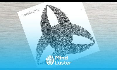 How to draw Zentangle Art using Triquetra Shape Step by Step Tutorial Geometric Design vanithaarts