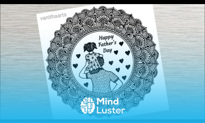 Father s Day Special Drawing How to draw Mandala for Beginners Father and Daughter vanithaarts