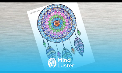 How to Draw Colorful Dream Catcher Mandala Art Easy Color Mandala Drawing Mandala for Beginners