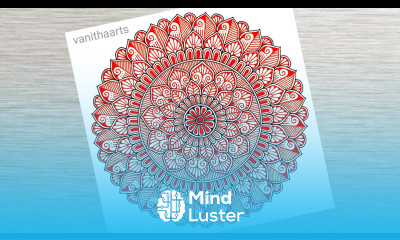 Red Color Mandala Art How to draw Mandala for Beginners Step by Step mandalaart vanithaarts