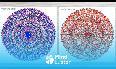 2 Different Color mandala art How to draw Mandala for Beginners step by step mandala drawing